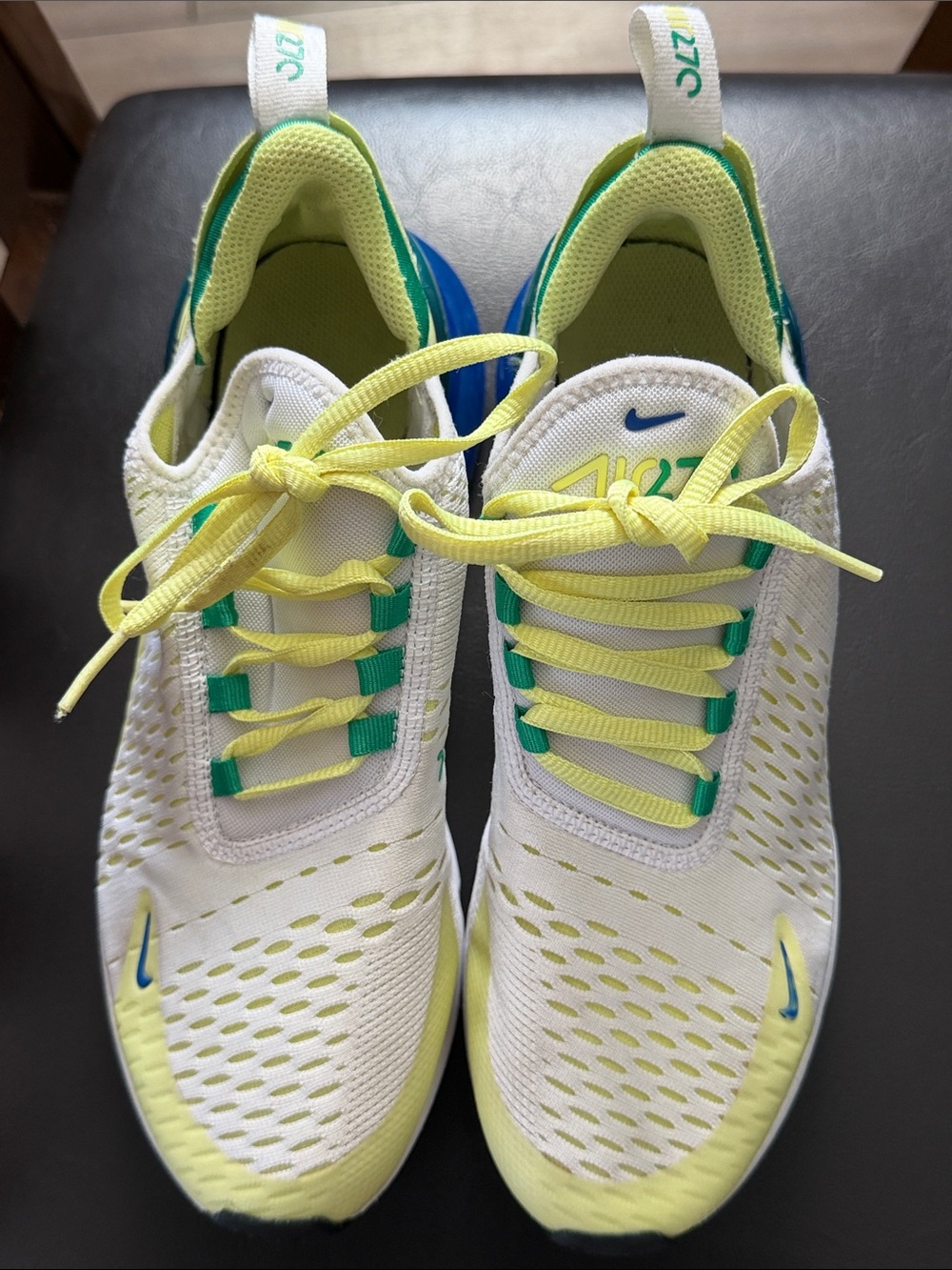 Nike White Sneakers with Yellow and Green Accents